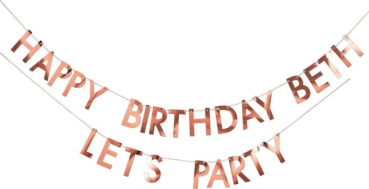 Image du produit Ginger Ray Guirlande personnalisée Happy Birthday Let's Party