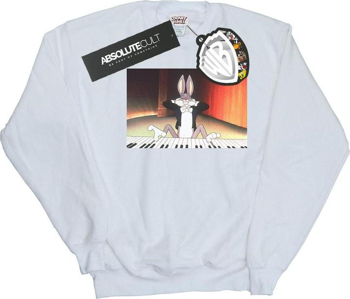 Actual product image Looney Tunes Mens Bugs Bunny Playing Piano Sweatshirt (L)