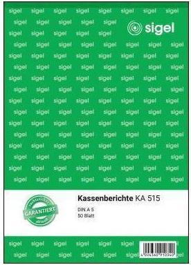 Produktbild Sigel Kassenbericht Formular Papierformat: DIN A5 Anzahl der Durchschläge: 1 Durchschlag (50 x)