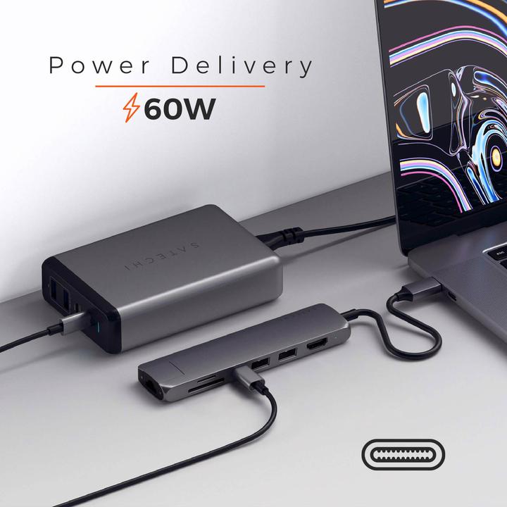 Actual product image Satechi USB-C Slim Multi-port (USB-C, 7 Ports)