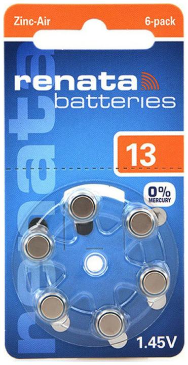 Actual product image Renata Hörgeräte-Batterien ZA13.DP6 0%HG (6 pcs., ZA13 GP, 305 mAh)