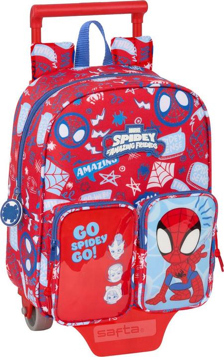Produktbild Spiderman Schulrucksack mit Rädern Spider-Man Rescue Blau Rot 22 x 27 x 10 cm