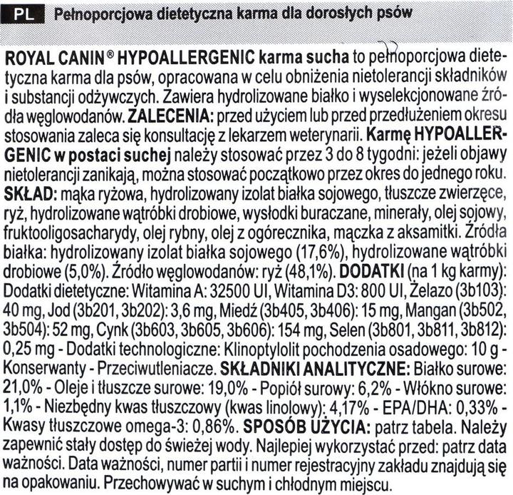 Produktbild Royal Canin Hypoallergen 14 kg Erwachsene Leber, Ryžiai, Gemüse (Adult, 14000 g)