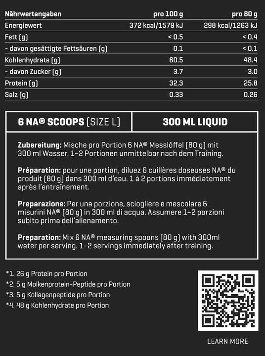 Nährwerte und Zutaten Nutriathletic Reload (Cherry, 1 Stk., 800 g)