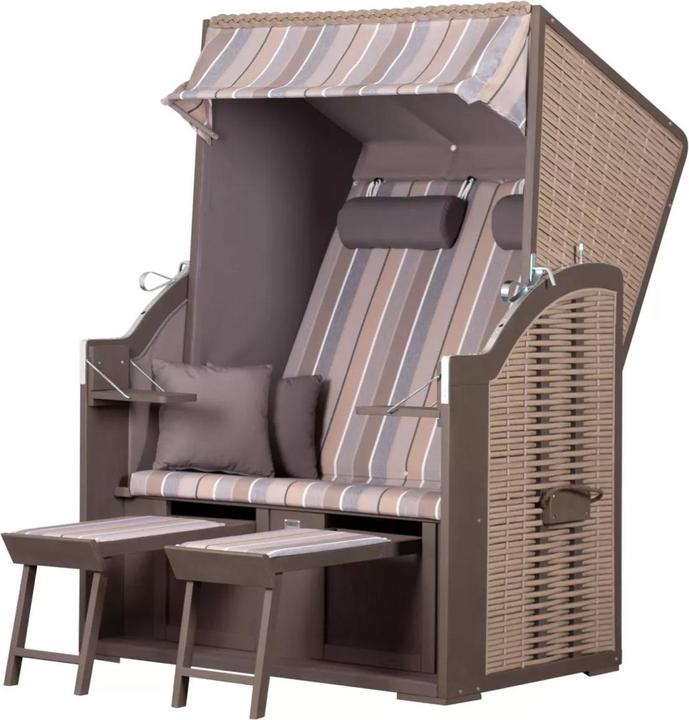 dekoVries Strandkorb Compact nature grey