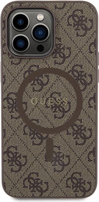 Produktbild Guess GUHMP14XG4GFRW iPhone 14 Pro Max 6.7" brązowy/brown hardcase 4G Collection Leather Metal Logo (Apple iPhone 14 Pro Max)
