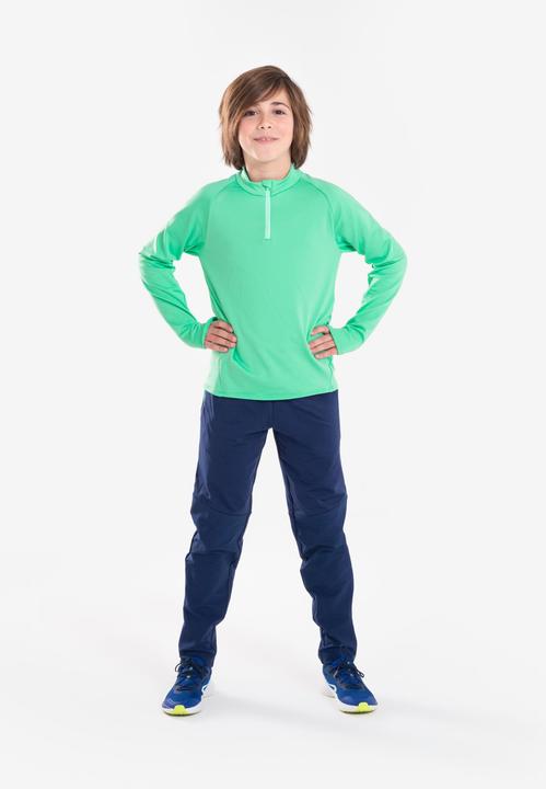 Immagine prodotto Kiprun Pantaloni da corsa caldi da bambino con zip - Warm 900 blu scuro/verde (122)