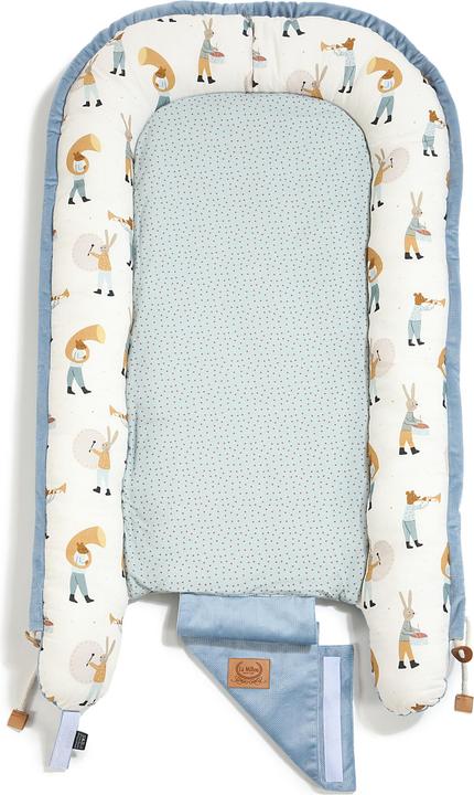 Image du produit La Millou Nid d'ange |Coton velours premium|Oreiller Sleepy Pig inclus |Heart Beat Blue