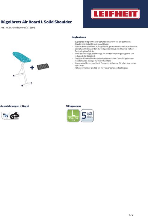 Actual product image Leifheit Ironing board (130 x 38 cm)