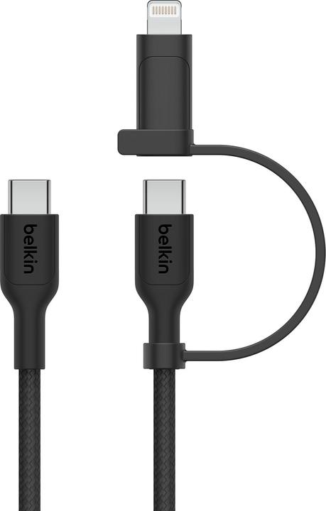 Actual product image Belkin BOOST CHARGE 2-in-1 cable USB-C/Lig.1.5m sw.CAC003hq1.5MWH (1.50 m, USB 2.0)