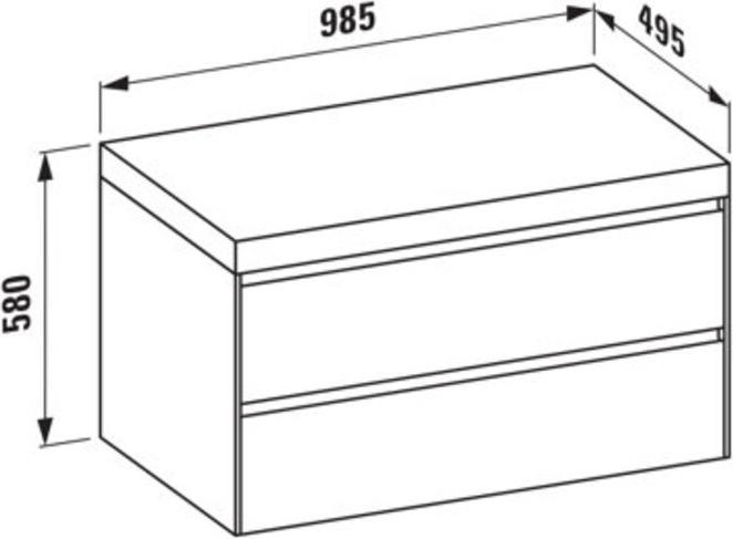Produktbild Laufen Lani Waschtischplatte wildeiche inkl. Unterschrank, ohne Ausschnitt, 985x495x580mm, H40656011