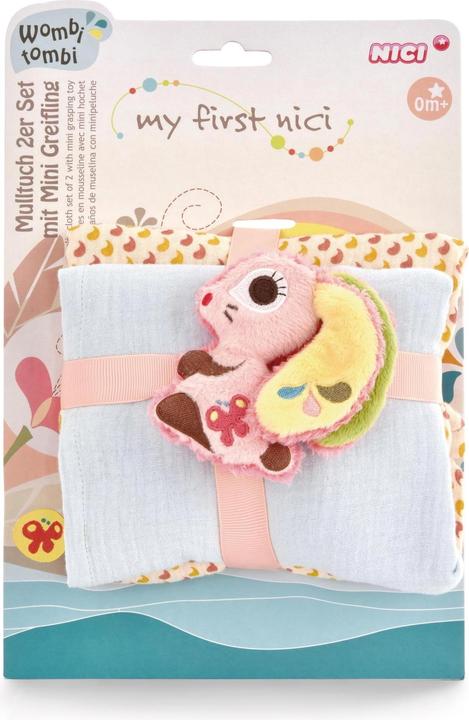 Actual product image NICI Griffin bunny Hopsali with set of 2 muslin cloths (60 cm, 6 cm)
