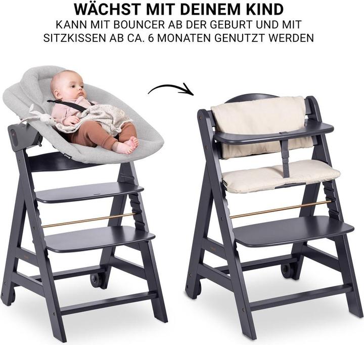 Actual product image Hauck Hochstühle Beta Plus White 5-tlg. Newborn Set - Hochstuhl (Highchair)