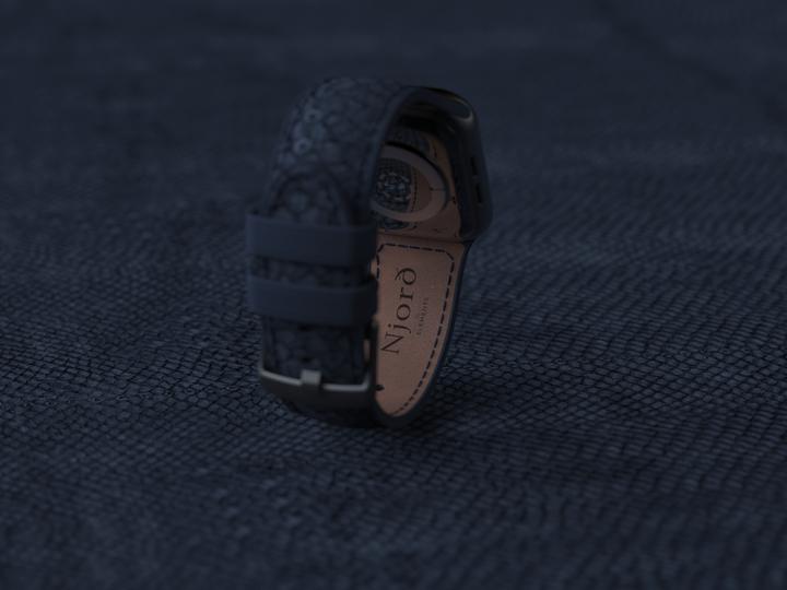 Actual product image Njord Vatn Watch Strap For (41 mm, 40 mm, Vegan Leather, Stainless steel fastener, Salmon leather)