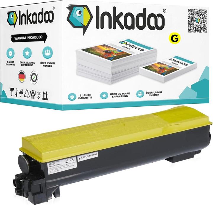 Produktbild Inkadoo Toner kompatibel zu Kyocera/Mita 1T02HGAEU0 / TK-570Y Toner, gelb Gelb (Y)