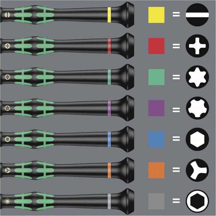 Actual product image Wera Kraftform Micro 12 Universal 1 (Slotted screws, Allen screw, Torx (TX), Phillipps cross recess (PH))
