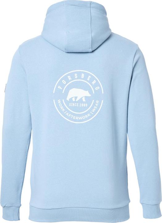 Actual product image Forsberg Hoodie with logo on chest and back black, pastel blue (4XL)