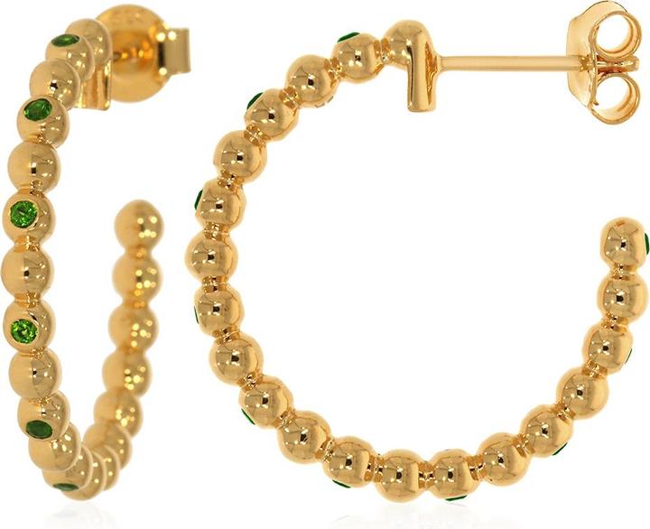 Image du produit Xen Créoles enfichables avec diopside de chrome env. 0,40 ct. plaqué or jaune (Argent sterling 925)