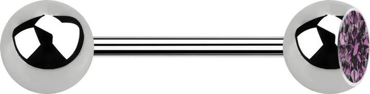 Image du produit Star Piercing Micro Barbell argent avec boule et cristal boule violet clair (sans laiton, Titane G23)