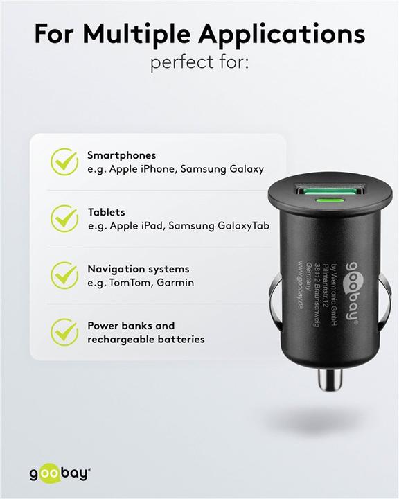 Produktbild Goobay USB-Autoschnellladegerät