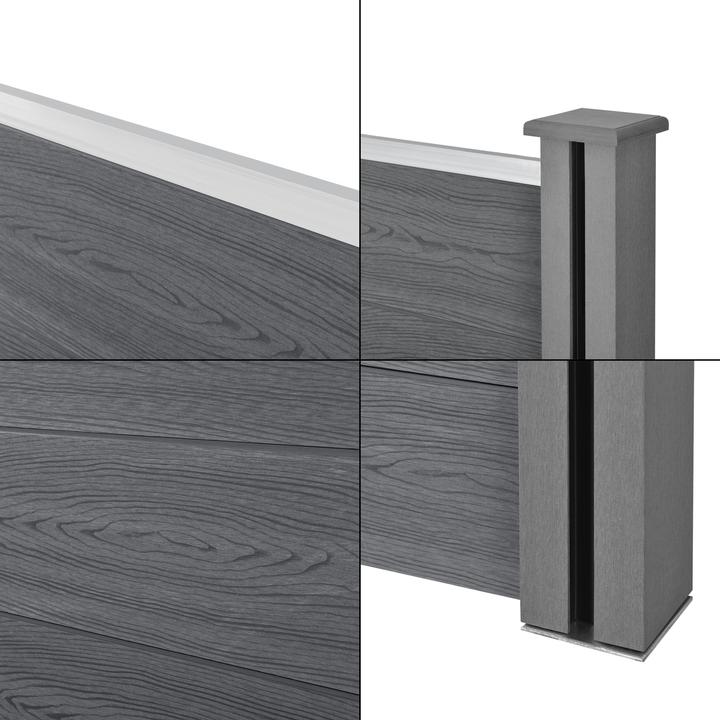 Image du produit neu.holz Clôture de jardin WPC 165x162 cm avec poteaux Protection visuelle Protection contre le vent