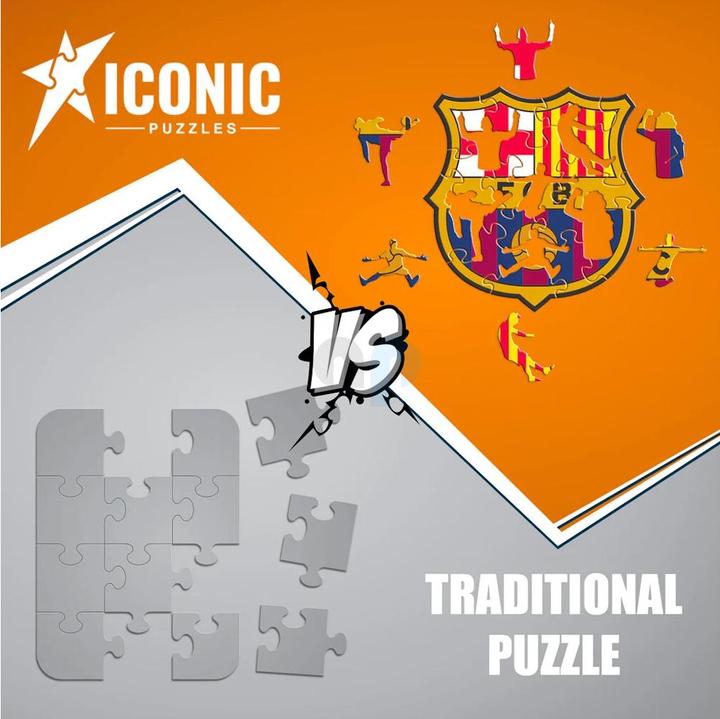 Image du produit Iconic FC Barcelone - Logo - Puzzle en bois Taille L (500 pièces) (500 pièces)