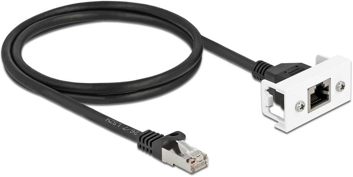 Delock Netzwerk Verlängerungskabel für Easy 45 Modul S/FTP RJ45 Stecker zu RJ45 Buchse Cat.6A 1 m schwarz (S/FTP, CAT6a, 1 m)