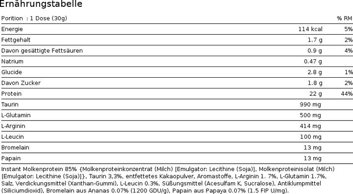 Valori nutrizionali e ingredienti Scitec 100% Proteine Whey Professionali (Vaniglia, 1 pz., 2350 g)