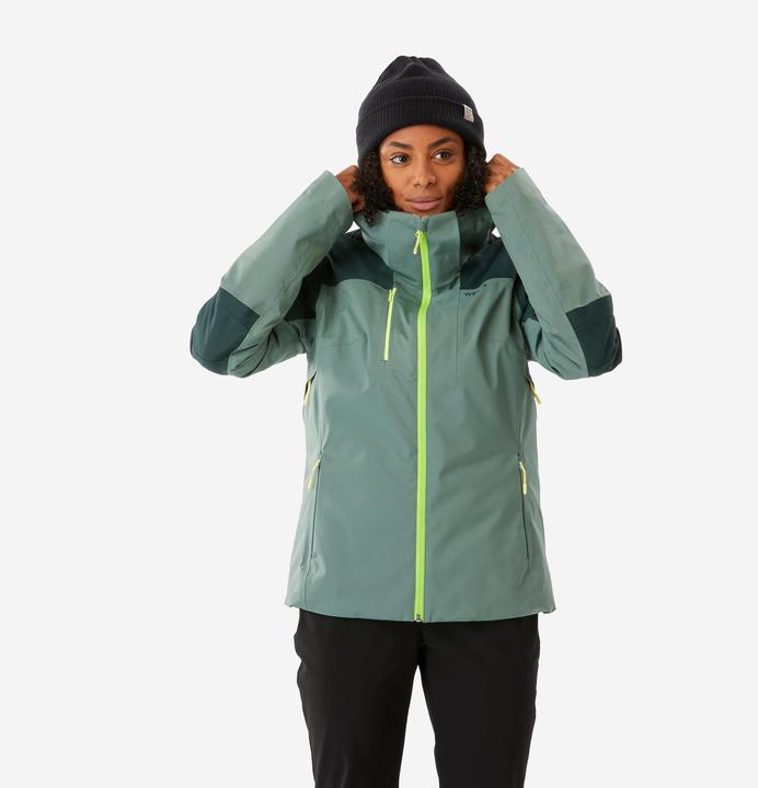 Image du produit Wedze Veste de ski imperméable et résistante femme, 500 SPORT verte (XS)