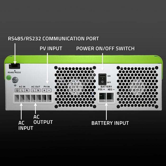 Image du produit Qoltec Solar-Wechselrichter Off Grid 3500W 100A 24V MPPT BMS