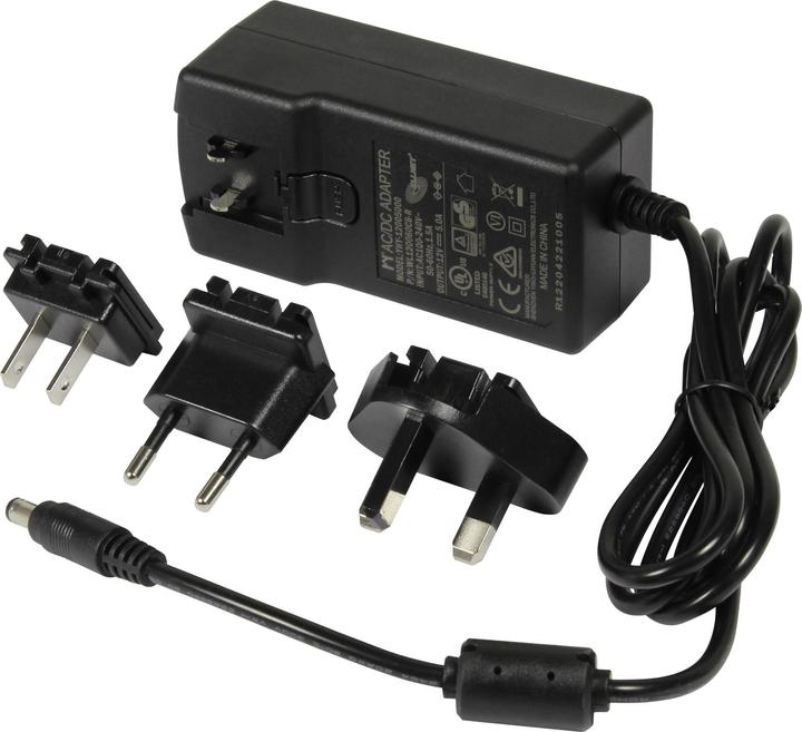 Allnet Alimentation de rechange 12V/5A UE Type noir avec adaptateur UE,US,UK HTT avec attache 711 M9