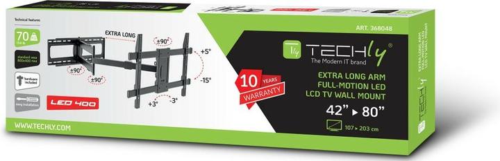Actual product image Techly LED/LCD mount for 42-80" black (Wall, 80", 70 kg)