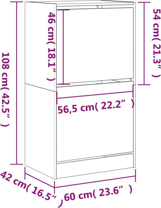 Actual product image VidaXL Jennica (60 x 42 x 108 cm)