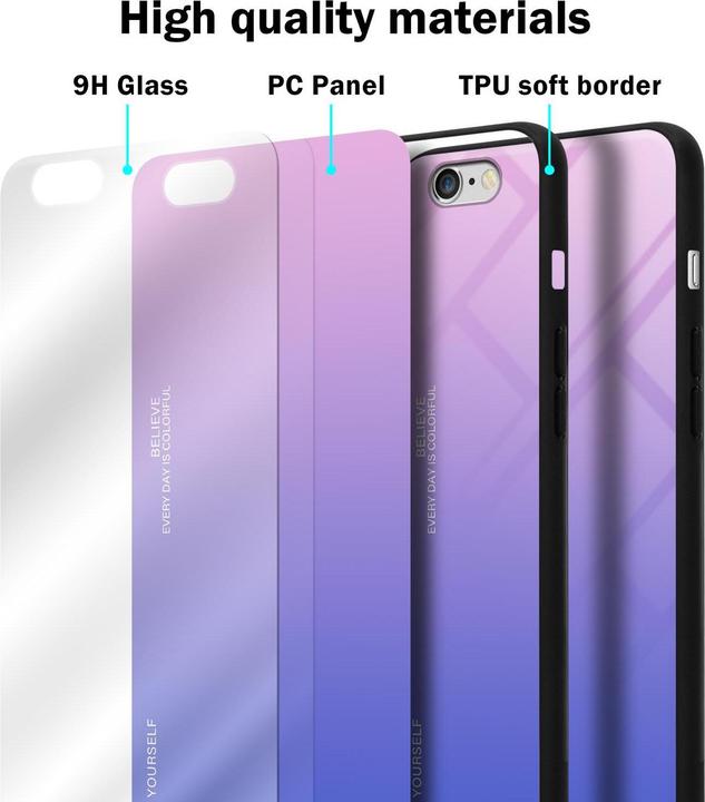 Produktbild Cadorabo TPU 2 Farben Glas Cover (Apple iPhone 6)