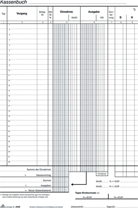 Valori nutrizionali e ingredienti Rnk Modulo di rapporto di cassa dell'editore Libro 3155 (40 x)