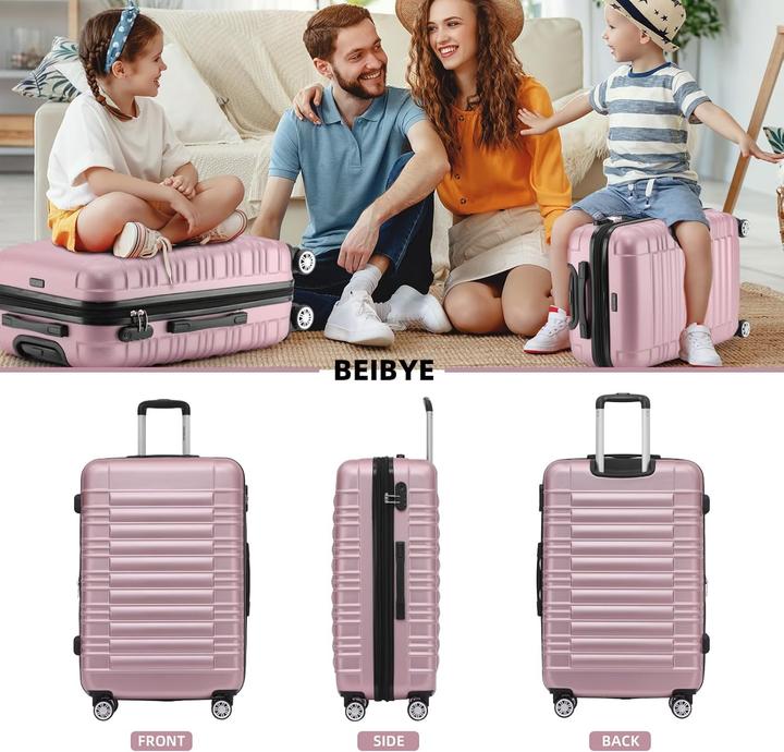 Produktbild Beibye Hartschalen-Kofferset mit Zwillingsrollen (Handgepäck (bis 50l), M (50 - 90l), L (90 - 115l))