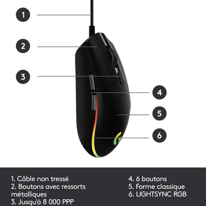 Produktbild Logitech G G203 Lightsync (Kabelgebunden)