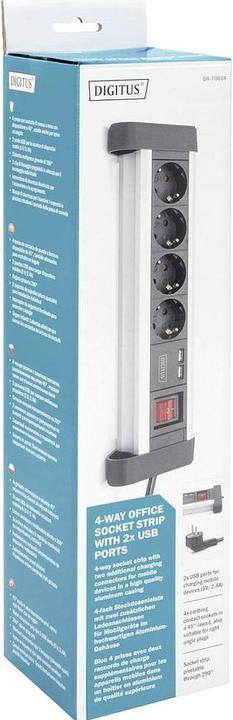 Produktbild Digitus Office-Steckdosenleiste (6 x, USB-A, 1.50 m)