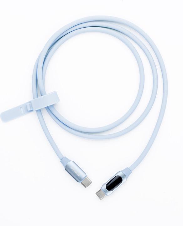 MyVolts PDCCCSB - Step Up USB-C to USB-C PD Cable with LCD Power Meter, Mint Green