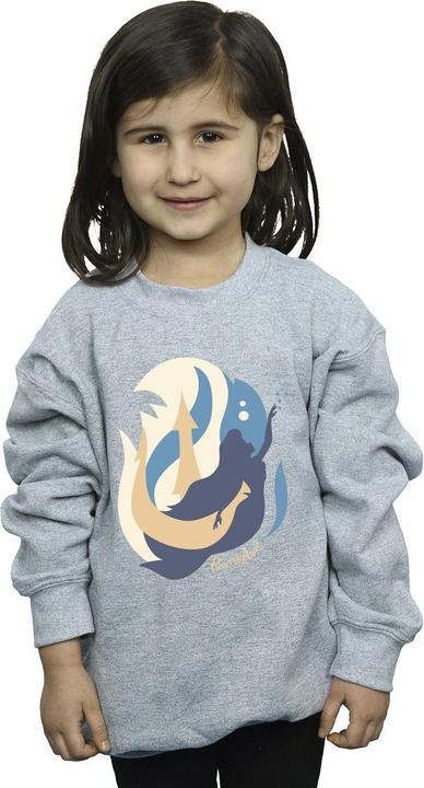 Actual product image Disney Girls The Little Mermaid Colour Silhouettes Sweatshirt (128)