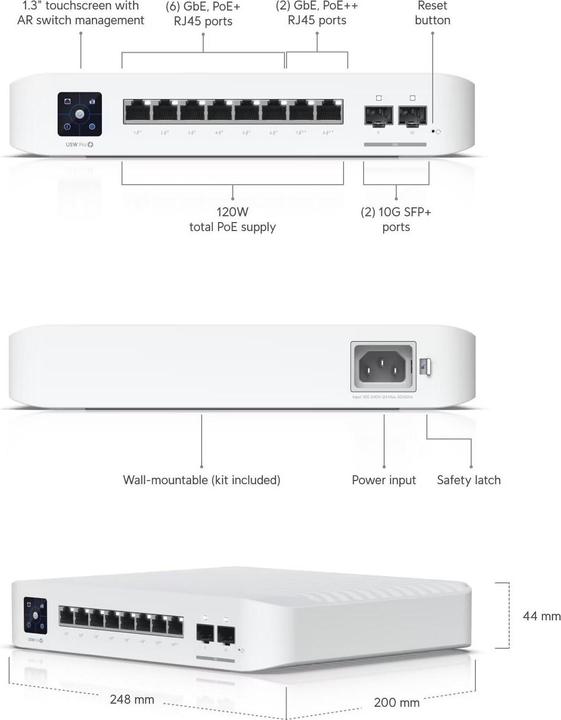 Produktbild Ubiquiti UniFi USW-PRO-8-POE (10 Ports)