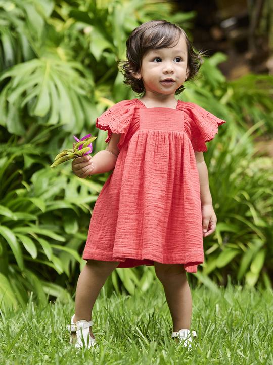 Produktbild Vertbaudet Baby Musselin-Kleid mit Volantärmeln (92)