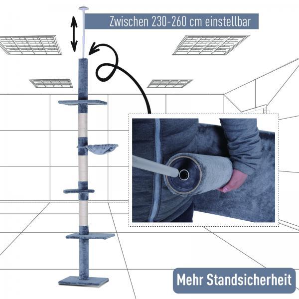 Image du produit PawHut Arbre à chat réglable en hauteur (260 cm, Dgrey)