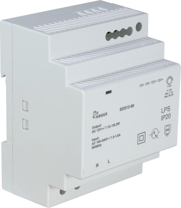 Immagine prodotto Intertech INTER-TECH SDS 12-90 Alimentatore per guida DIN Tensione di uscita 12V Potenza 90W