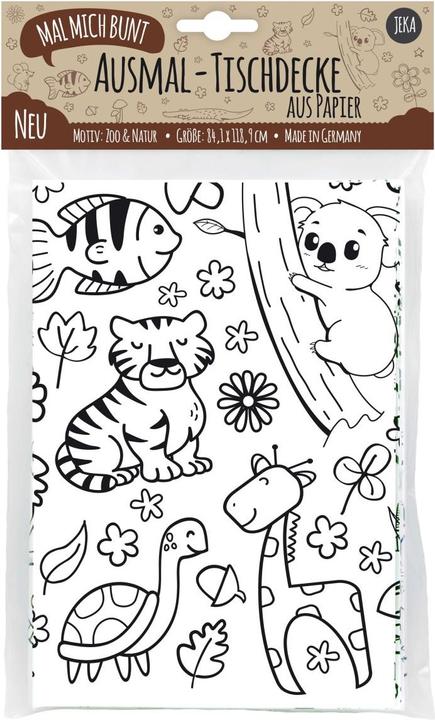 Jeka mal mich bunt Couverture de table en papier à colorier "Zoo & Nature