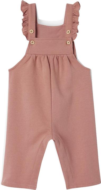 Produktbild Vertbaudet Mädchen Baby Sweat-Latzhose mit Rüschen, Bio-Baumwolle (62)