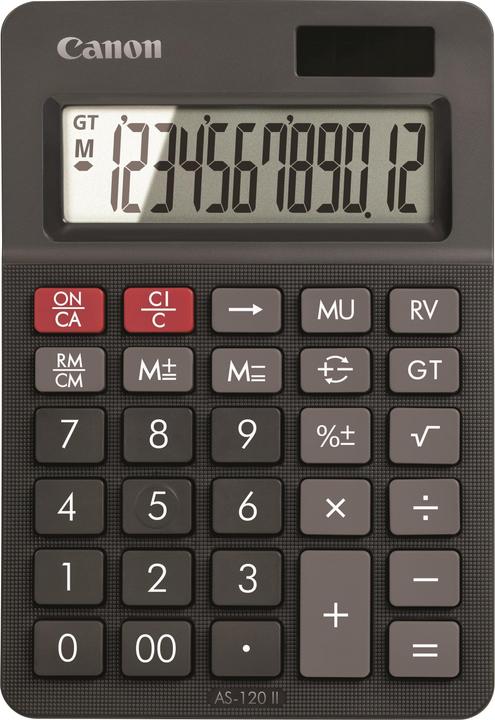 Canon Tischrechner AS-120 II (Solarzellen, Batterien)