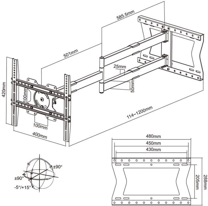 Actual product image XTRarm TV wall mount (Wall, 75", 40 kg)