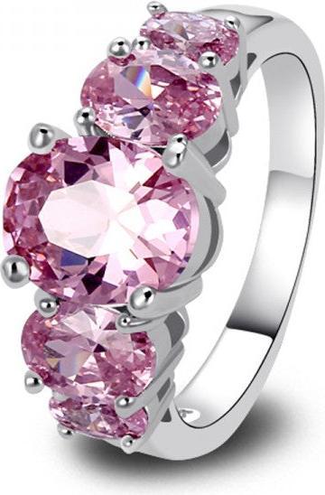 Produktbild Hermex versilberter Ring mit Pink Sapphire Edelstein - Gold Gr. 53 / Size 6 (53)