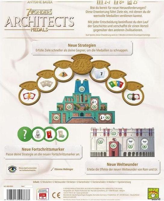 Produktbild Repos Production 7 Wonders Architects - Medals, Kartenspiel, für 2-7 Spieler, ab 8 Jahren (DE-Erw (Deutsch)